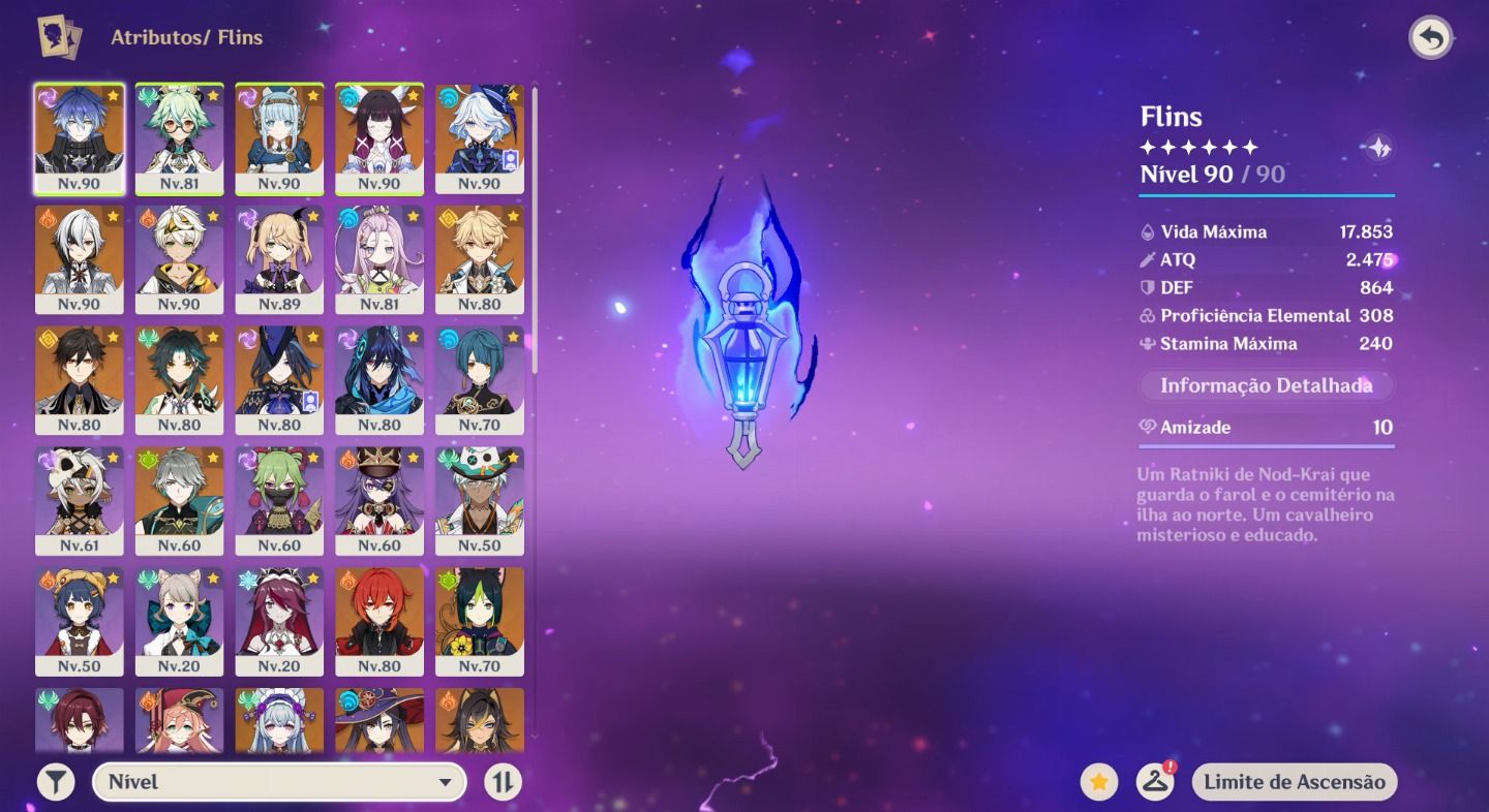 Conta endgame com flins c2r1, arlecchino c1r1, ineffa c1, xiao c1r1, mona c2.