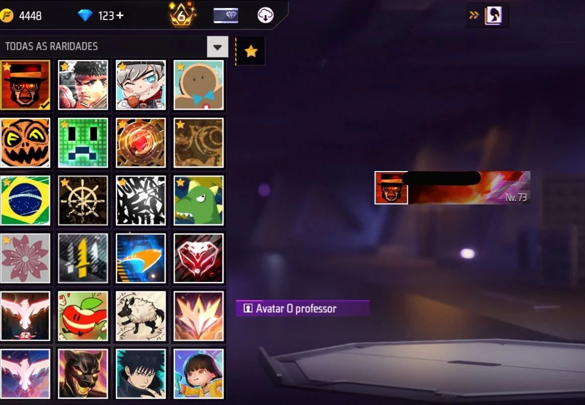 Conta Free Fire Rara Gemada com Steampunk, Angelical, Punho, Bandeirao, Barbinha