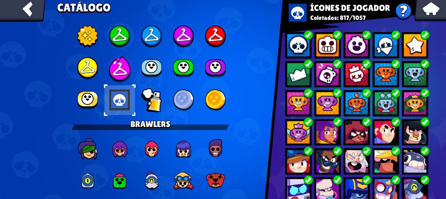 Conta de brawl stars/ 105k trofeus+ 8 anos de jogo+100 brawlers full