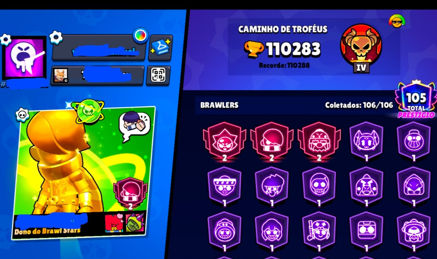 Conta de Brawl stars com todos os brawlers e full hipercaga e todos os buffet