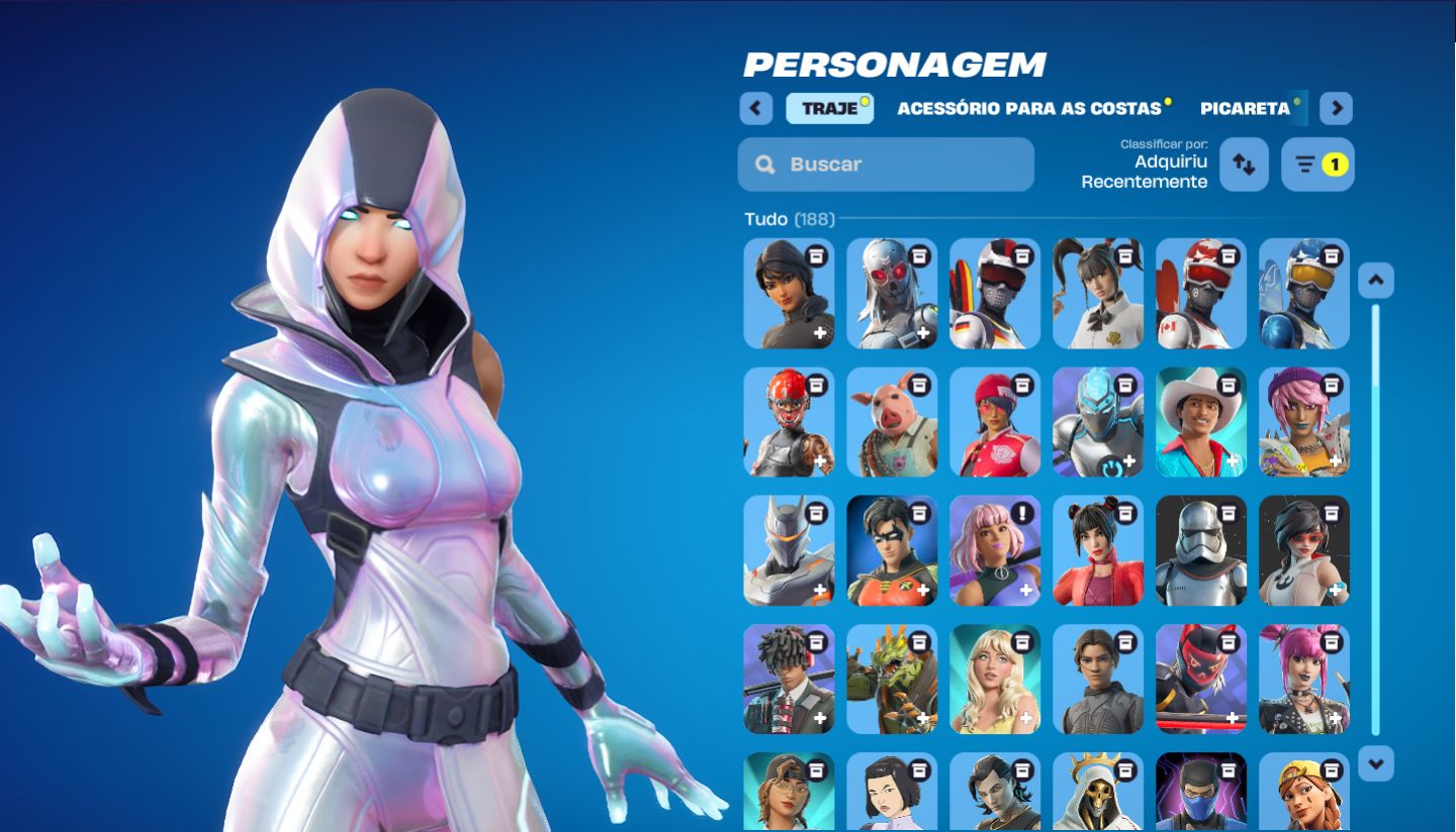 Conta OG de fortnite, machado do kratos, glow, e outras 150 skins