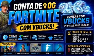 FORTNITE OG: Salve o Mundo V-Bucks + Passe T2 | 170+ Skins | 2380 Itens