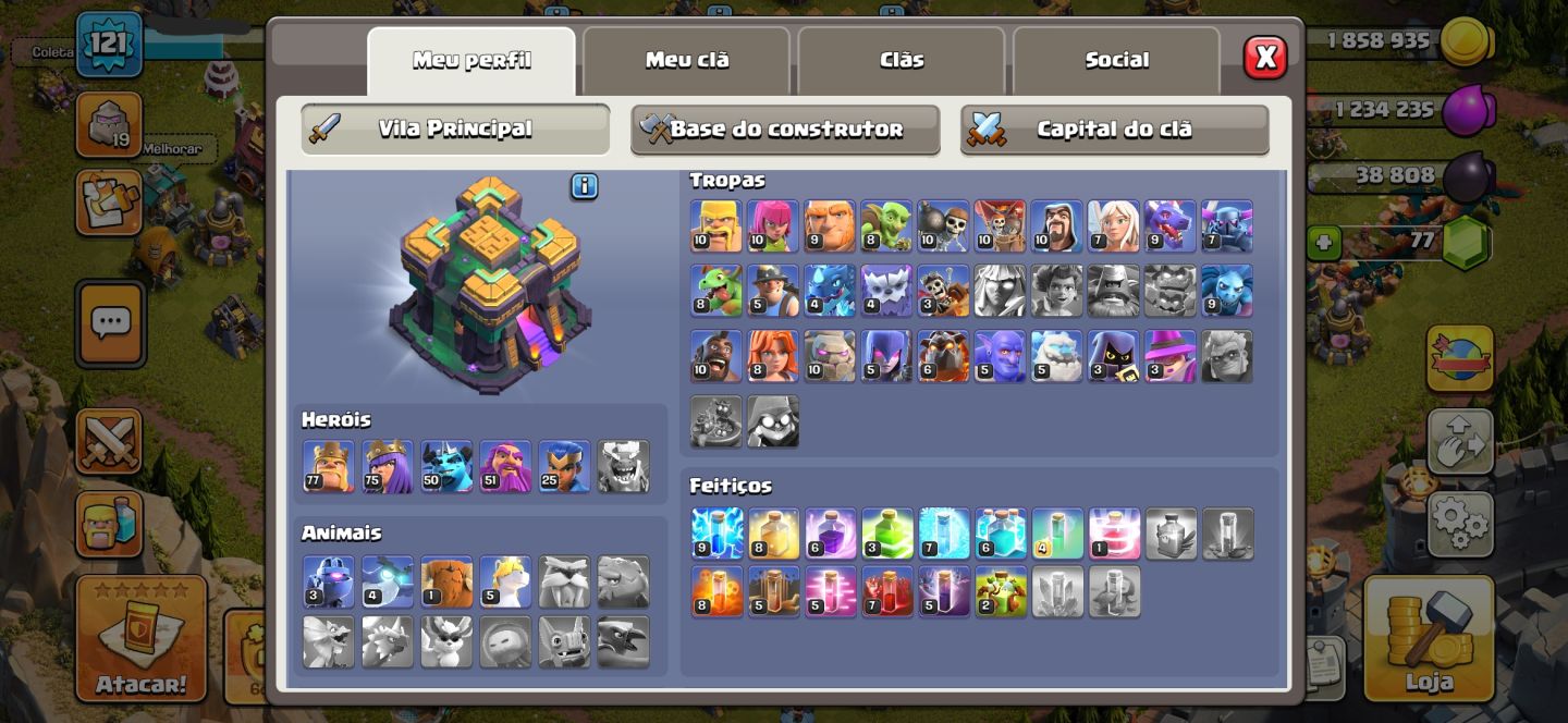 Clash of Clans - CV 14 (Muito upado), paisagens, skins de herói e itens mágicos