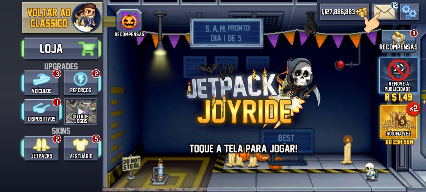 Contas Jetpack Joyride Com Muitas Moedas