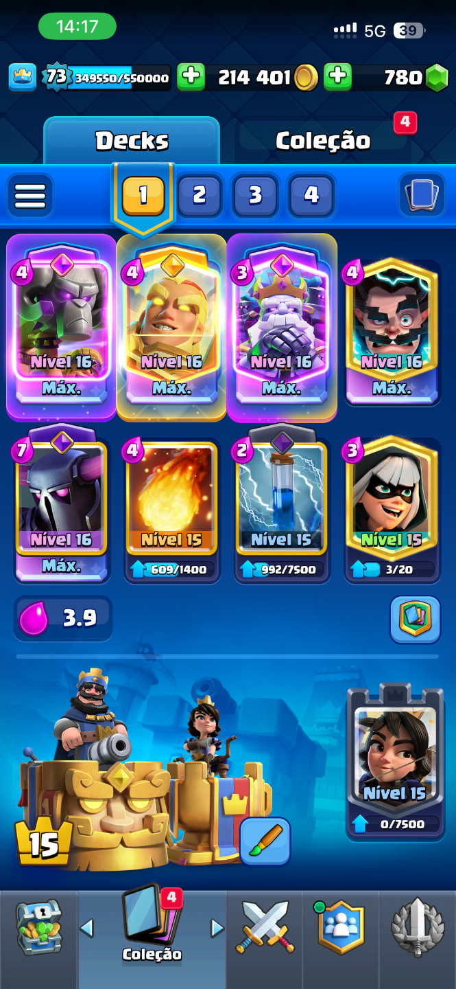CONTA CLASH ROYALE META 12500 TROFÉUS