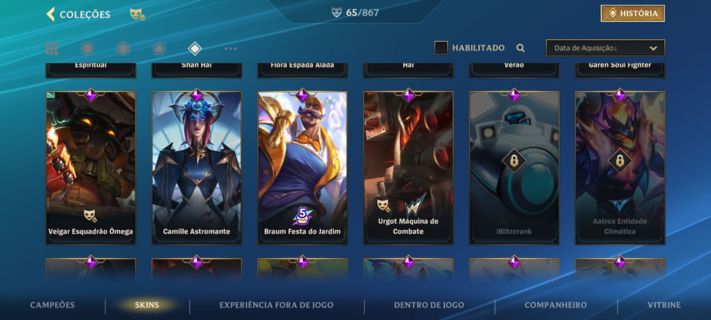 Wild Rift Conta 65 Skins (Lendárias + Épicas) | Nível 160