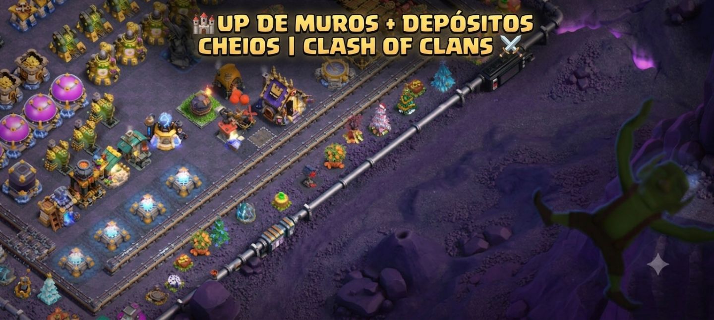 UP DE MUROS + DEPÓSITOS CHEIOS | CLASH OF CLANS