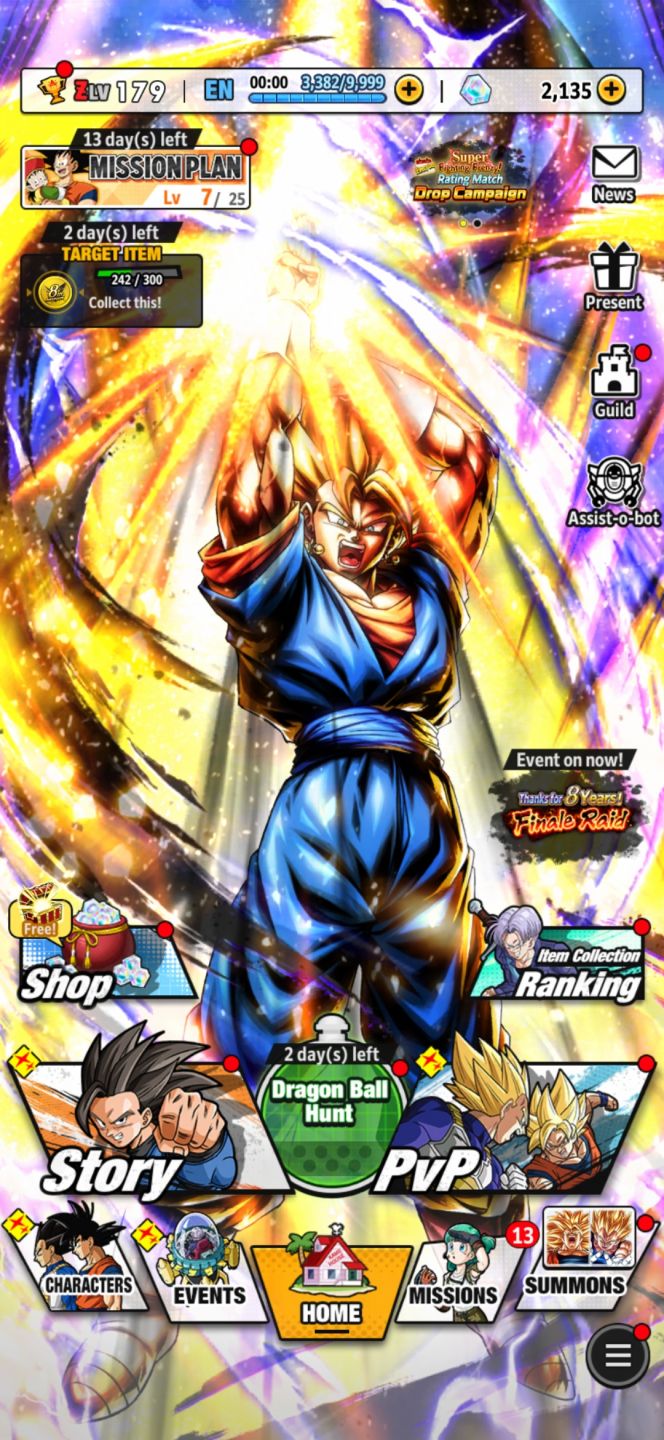 CONTA DRAGON BALL LEGENDS - MID GAME - TIME ANTI-META + 2K DE CRYSTAIS