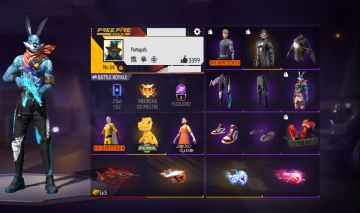 CONTA DE FREE FIRE COM ANGELICAL, NIVEL 64, COELHÃO GUERREIRO, CALÇA JAZZ