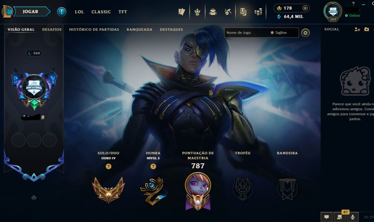 LEVEL 360 | 191 SKINS FULL CHAMP | GOLD 4 | 64K EA | FULL ACESSO