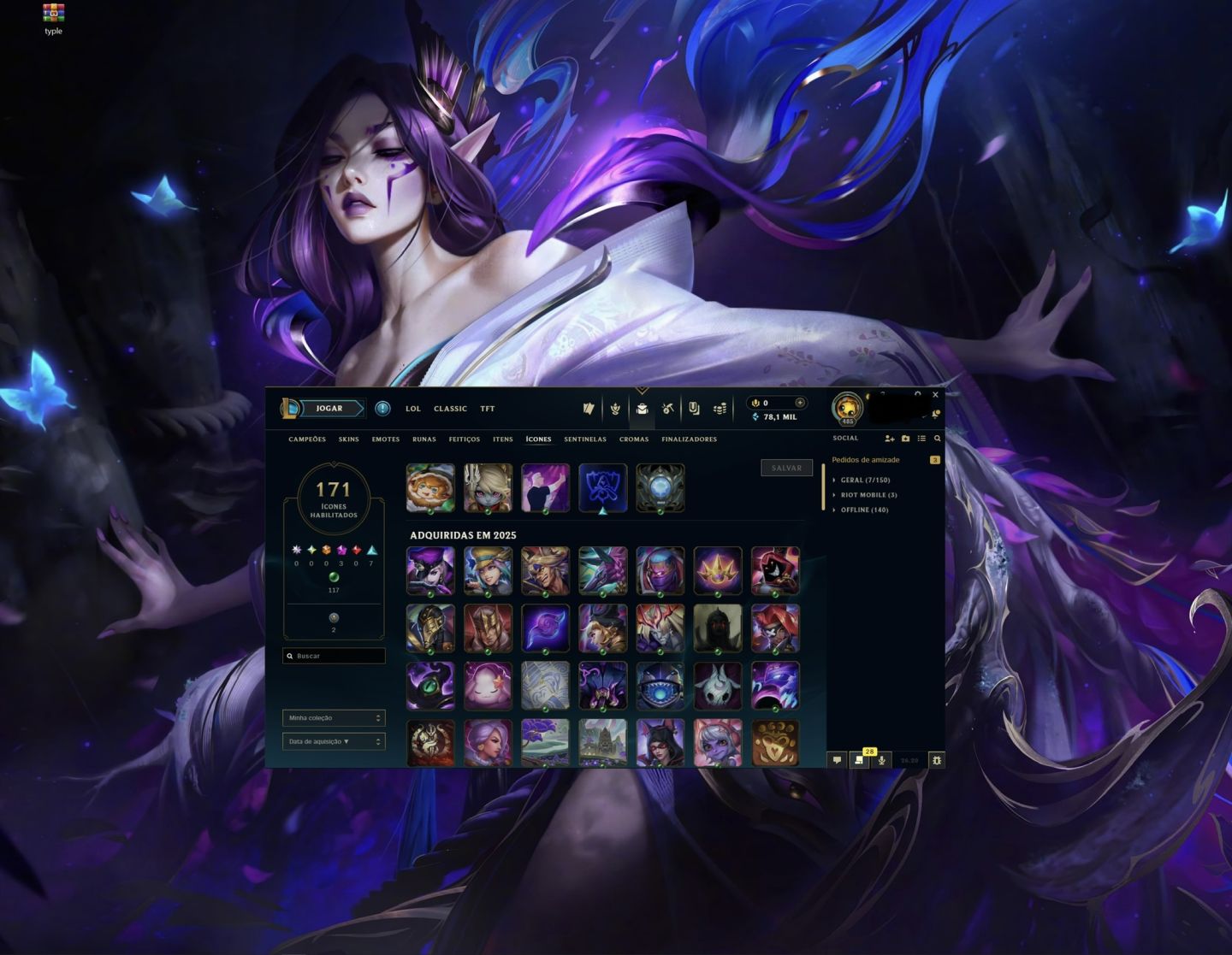 Smurf Vintage LV485 Com Skin Ultimate K/DA + 10 essência mítica