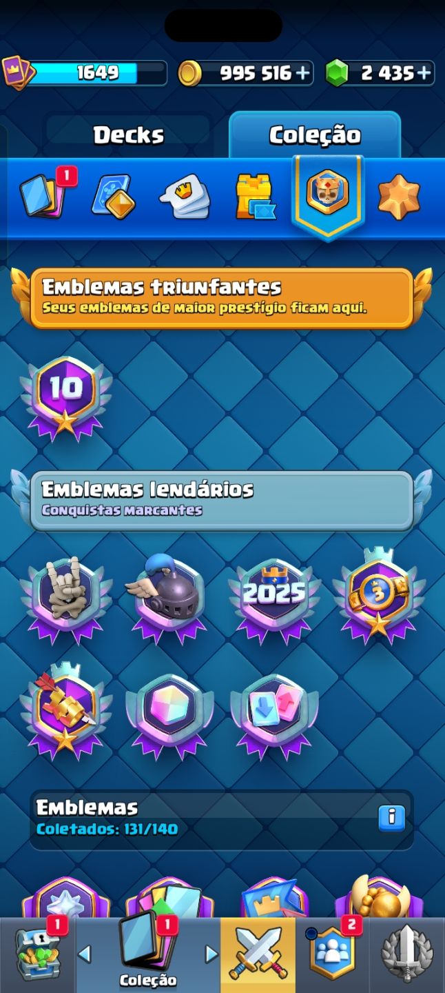 Conta Clash Royale deck full