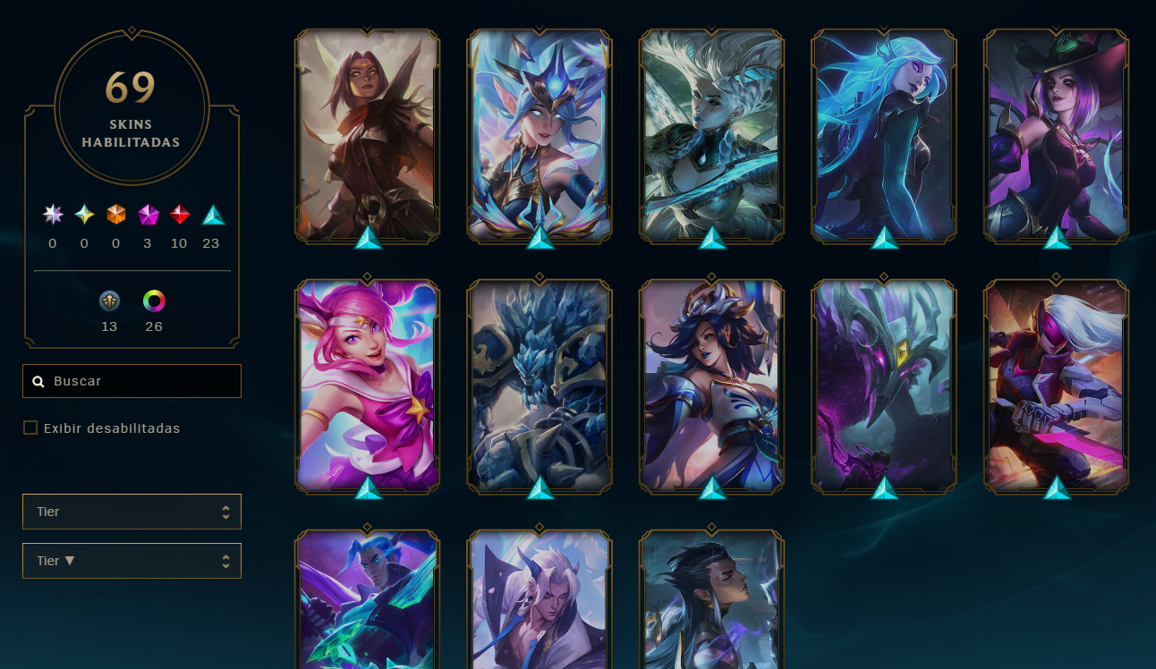 Conta com 69 skins excelente pra upar