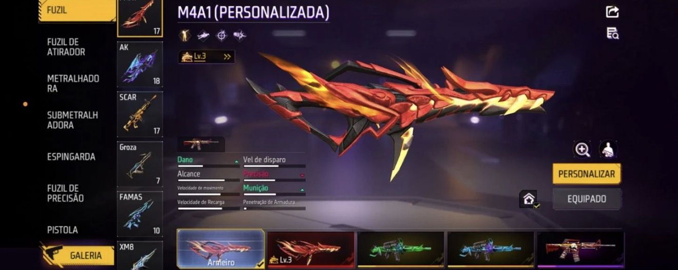 Conta free fire prime 8 gemada