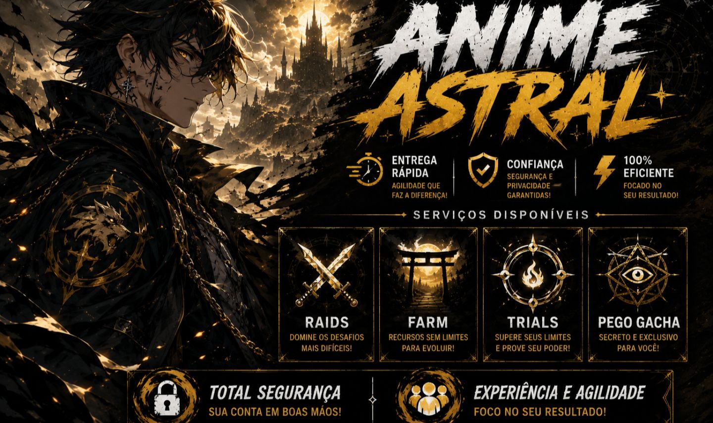 O MAIS BARATO - Todos os serviços e up de conta - ANIME ASTRAL