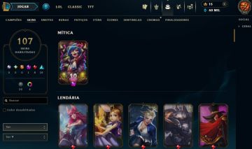 Full Acesso - 107 Skins - 170 Campeões - Level 243 - 60 Mil Essencia Azul