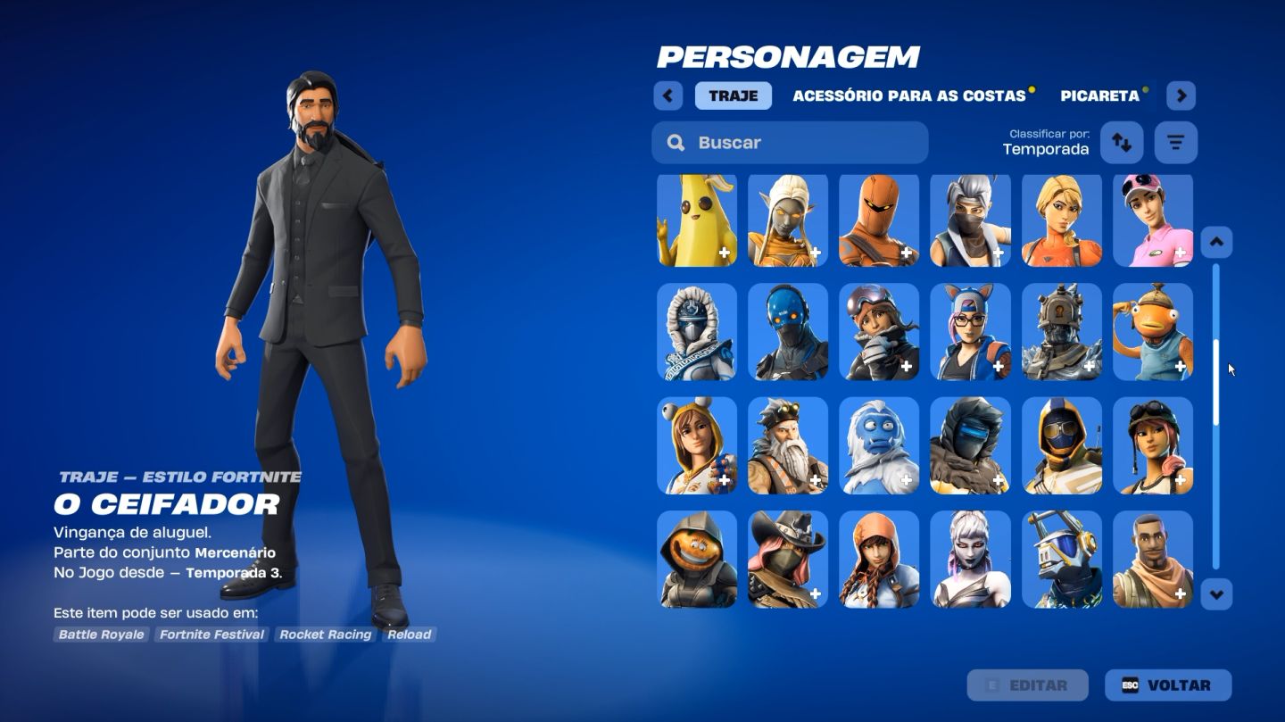 Conta Fortnite OG Season 3 com várias skins