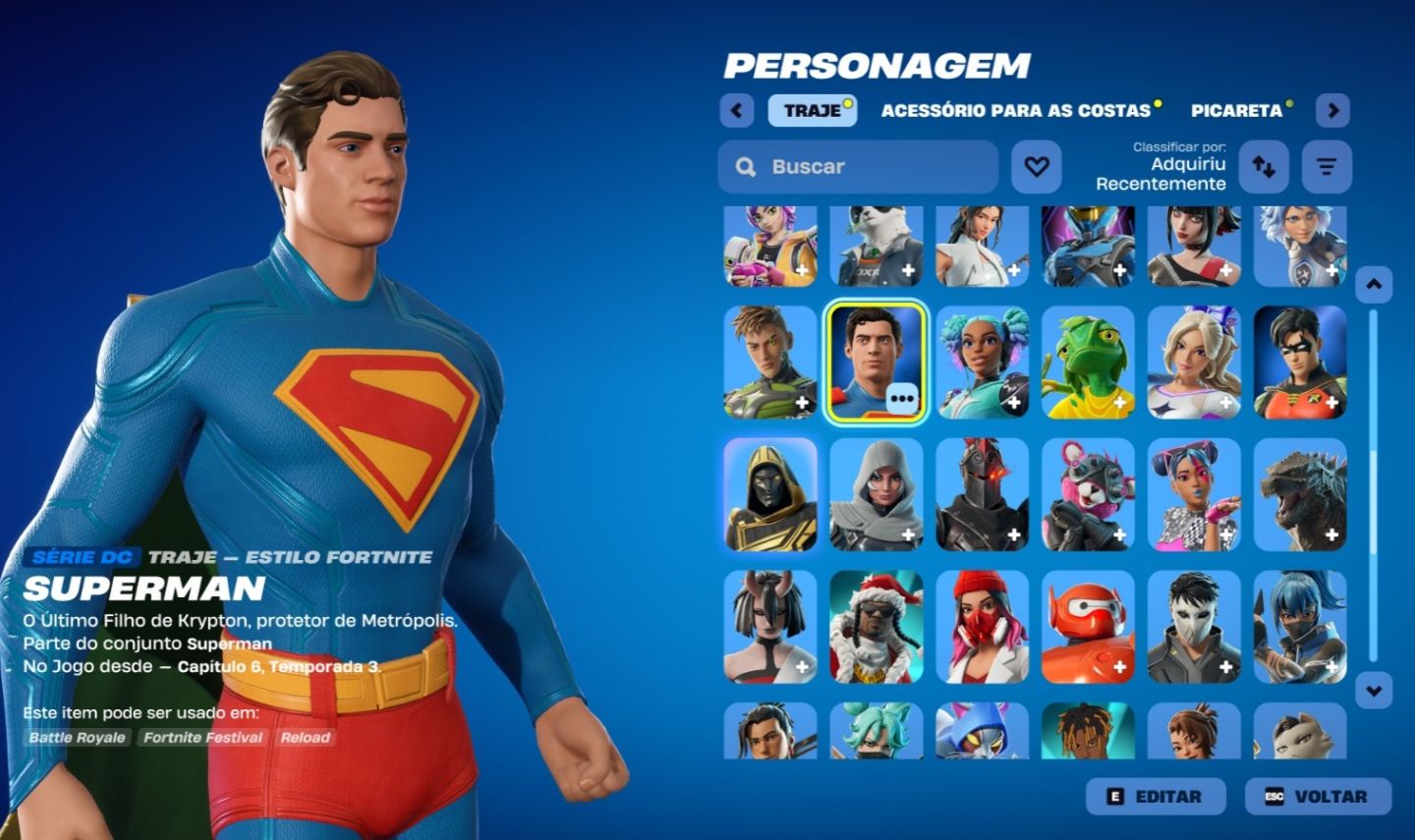 Conta de Fortnite com 85 Skins | Superman | Promoção!