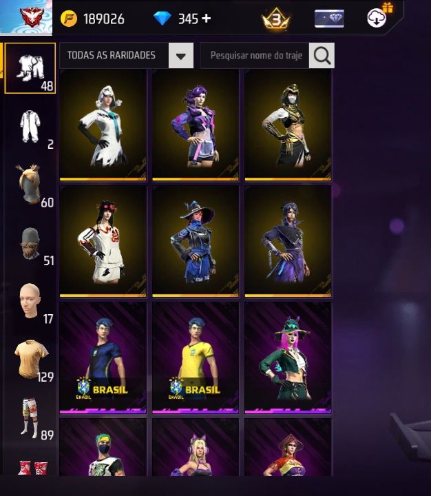 Conta de Free fire + 345 dimas