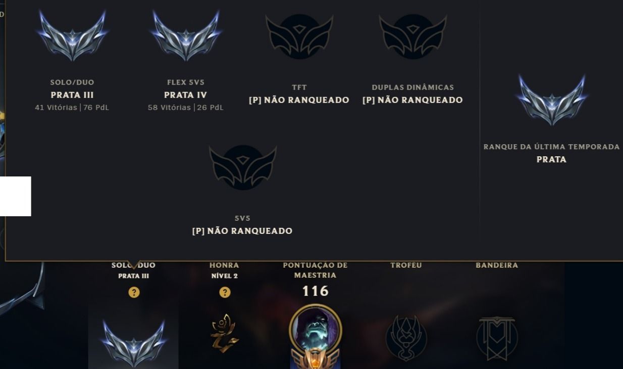Conta smurf UPADA MÃO, PRATA AMBAS AS FILAS.