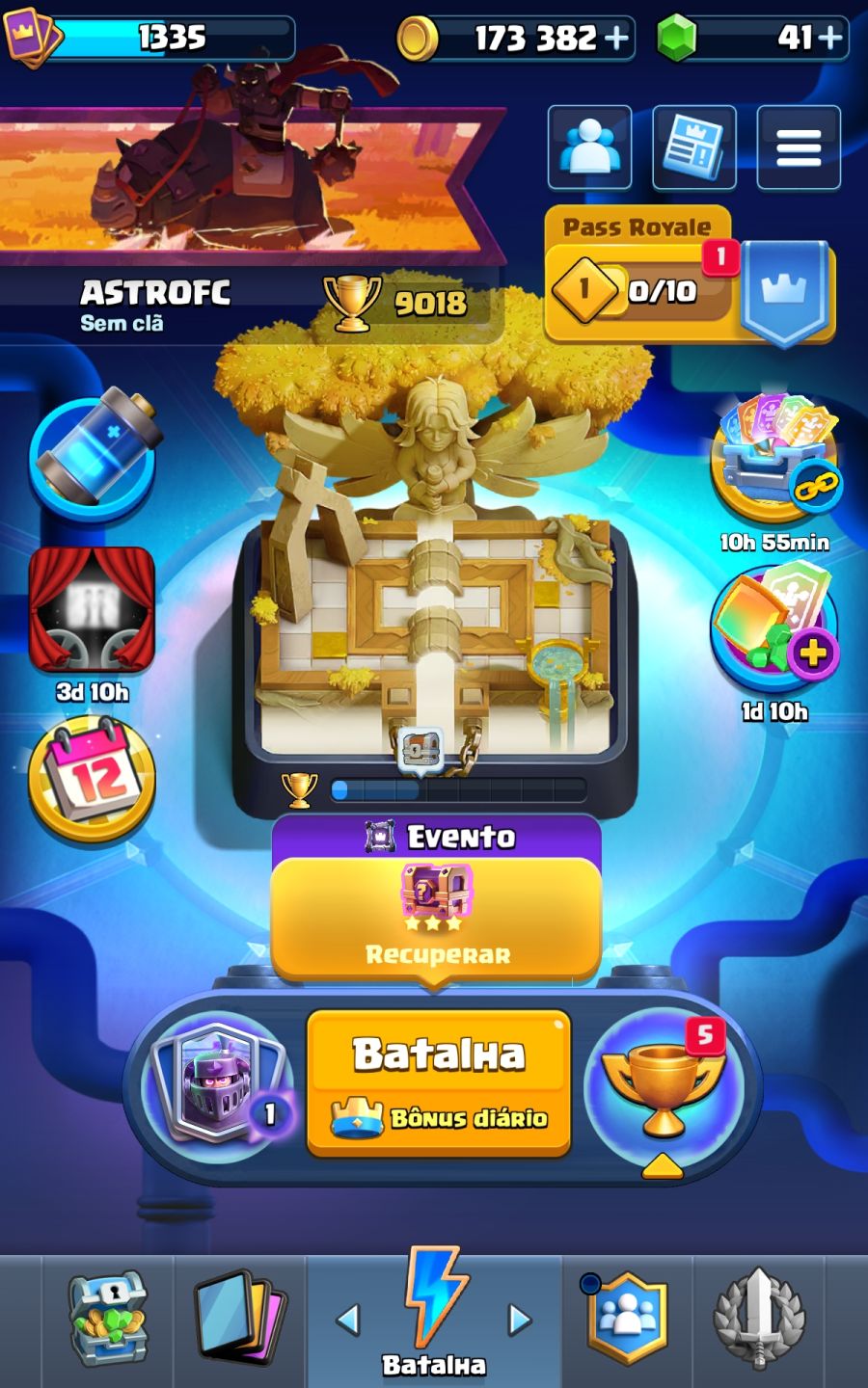 CONTA CLASH ROYALE TOP 9.161 TROFÉUS 173K OURO 121/123 CARTAS