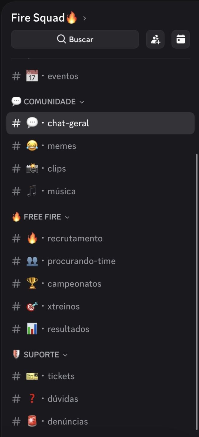 FIRE SQUAD | TEMPLATE DISCORD FREE FIRE | CLÃ COMPLETO