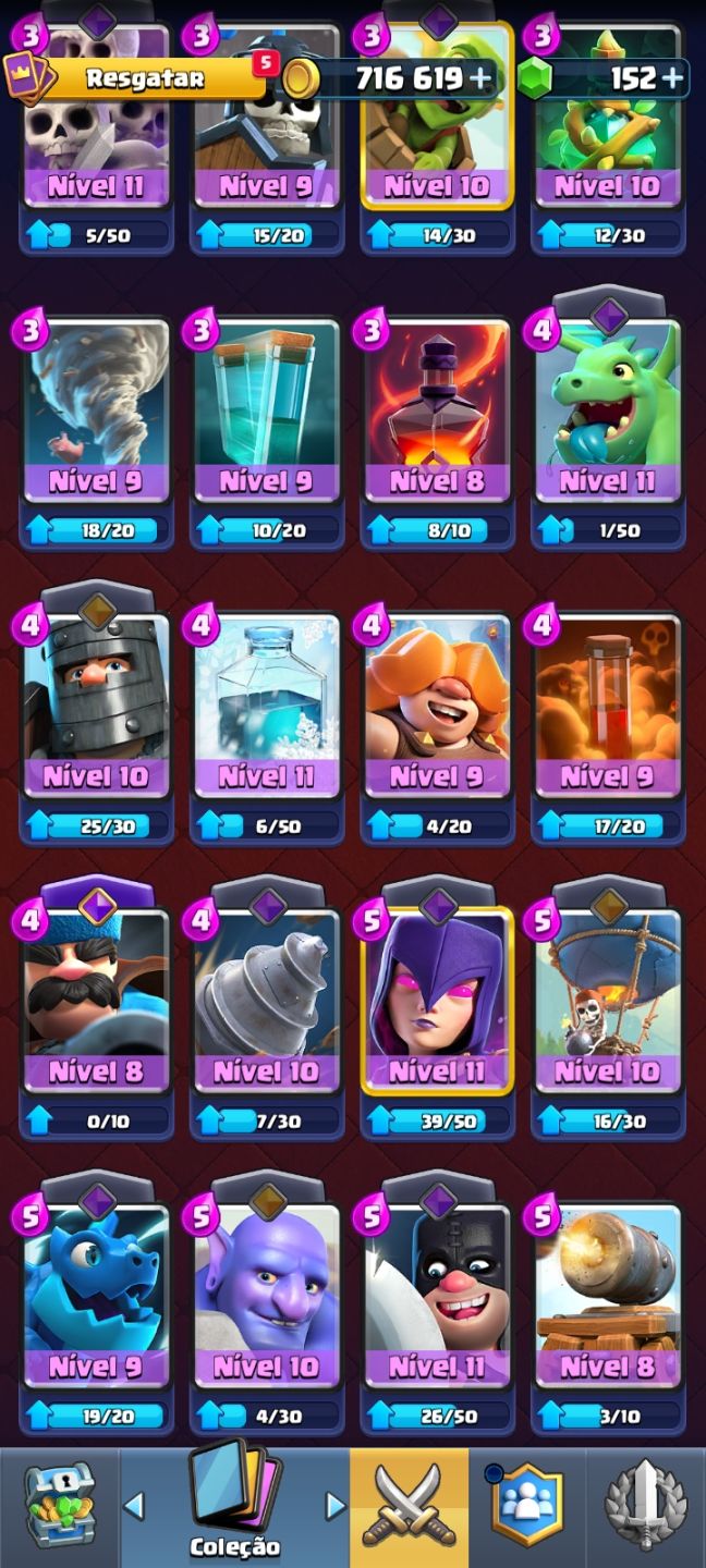 Conta Clash Royale | Arena 18 | 8 Evoluções | 716k Ouro