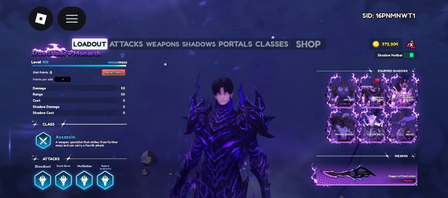 Conta Anime Vanguards Endgame + Skins Roblox