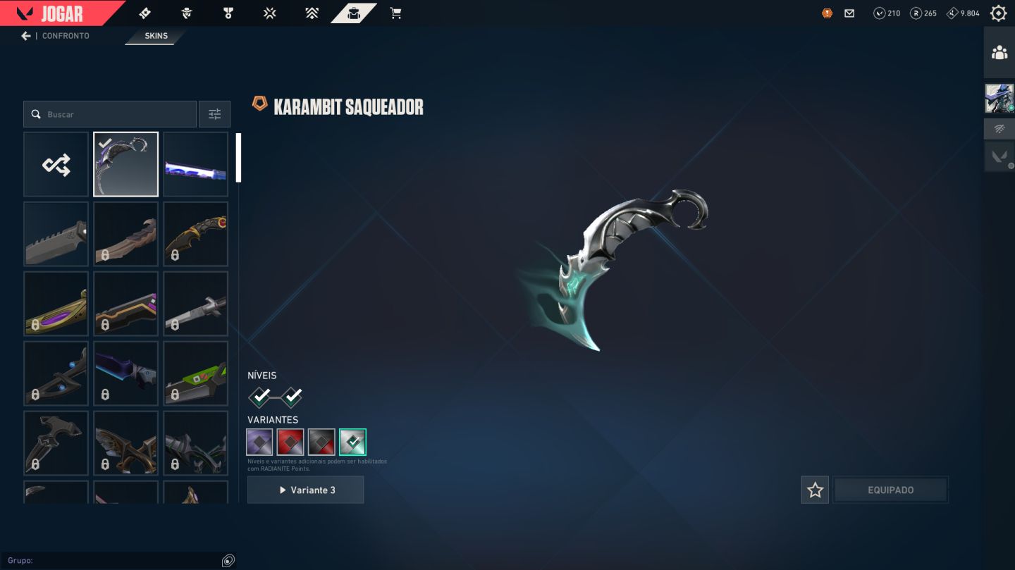 Conta Valorant DIAMANTE | Vandal Íon, Saqueadora, Sublime + Karambit Saqueadora