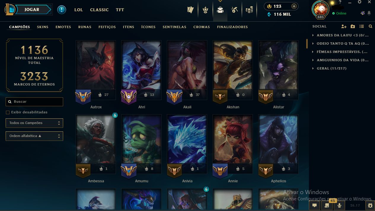 LOL BR | 491 SKINS | PICO MESTRE 500 PDL | RIVEN 4M + DUAS CONTAS BRINDE