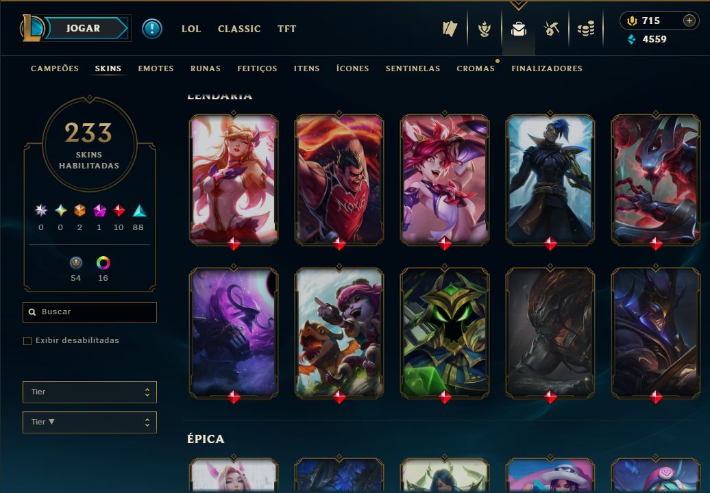 CONTA RIOT | LOL 233+ SKINS + VALORANT | KARambit SAQUEADOR