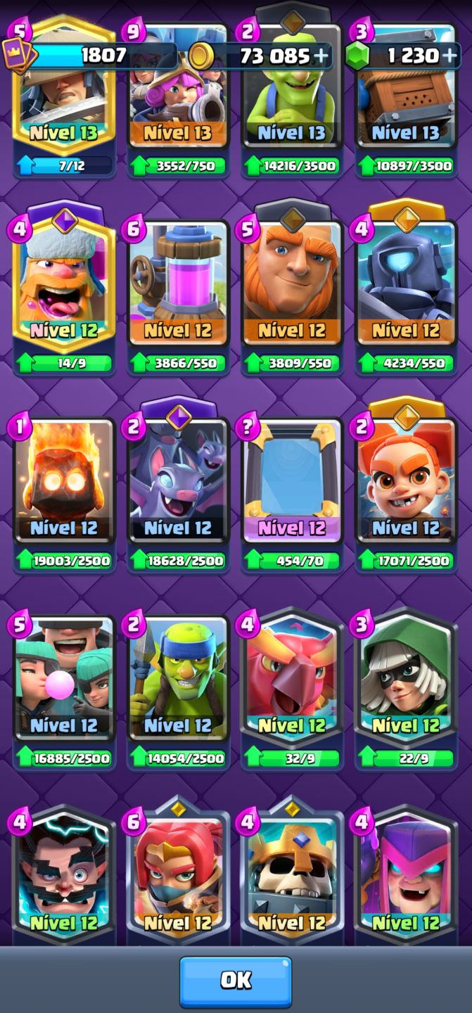 CONTA CLASH ROYALE 10 ANOS + EMOTE RARO FANTASMA REAL|14.000 TROFÉUS|REI 16 MAX