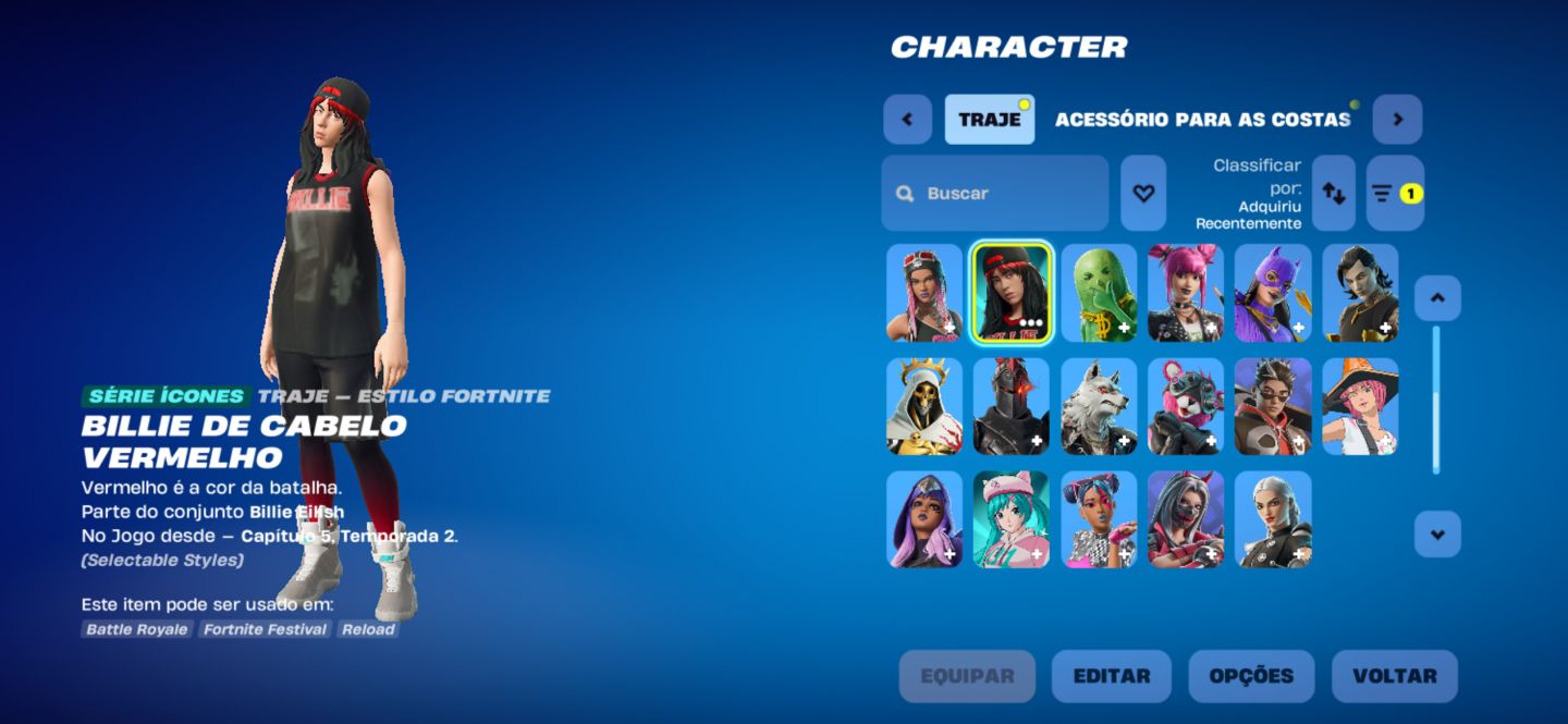 CONTA FORTNITE /// BILLIE ELISH /// SKINS STAR WARS