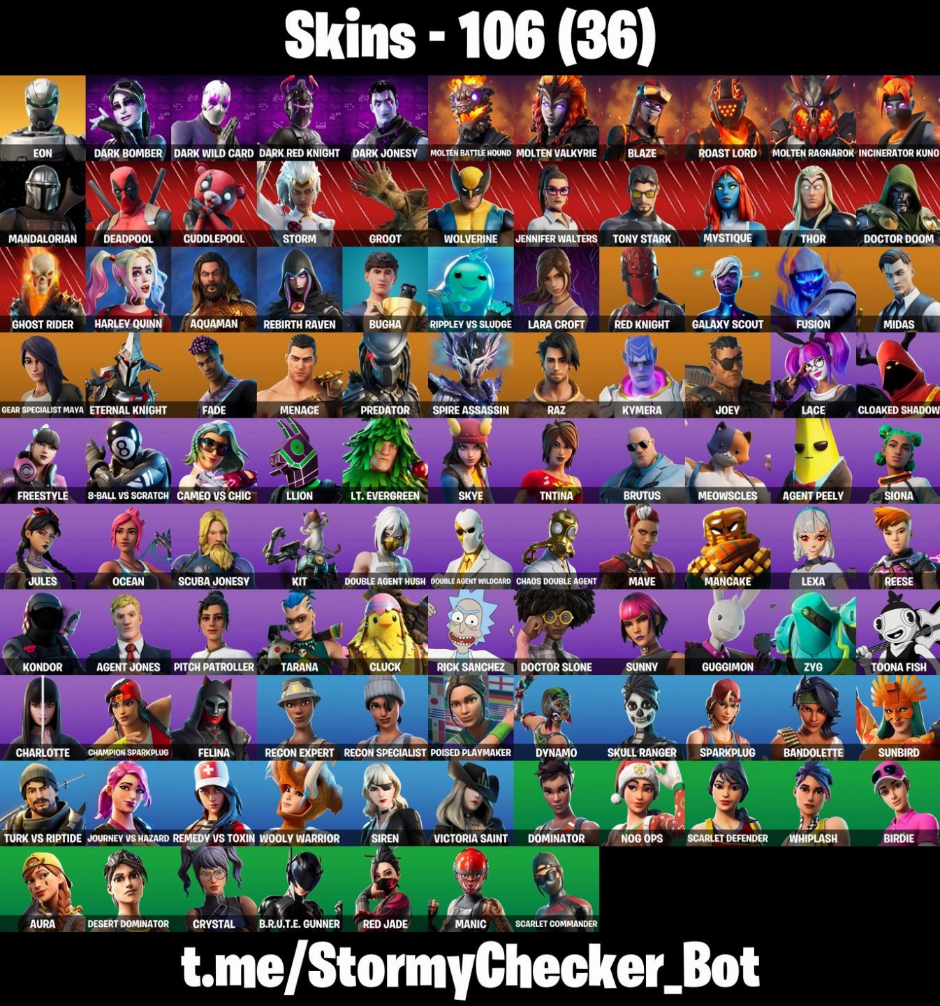 CONTA FORTNITE 106 SKINS EON FULL BUNDLE - MIDAS - PASSMARVEL - RAVENA -TRYHARD