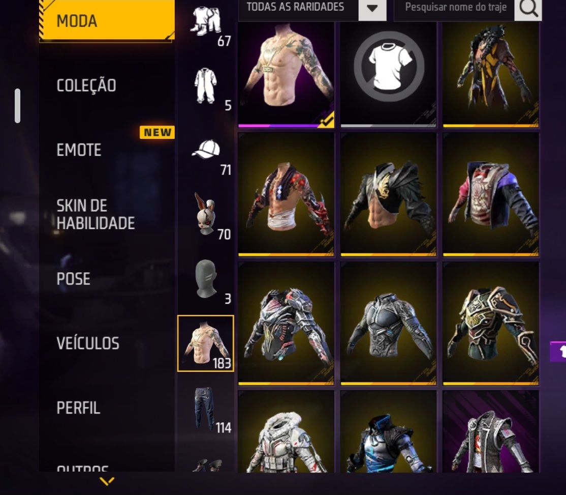 Conta rara free fire