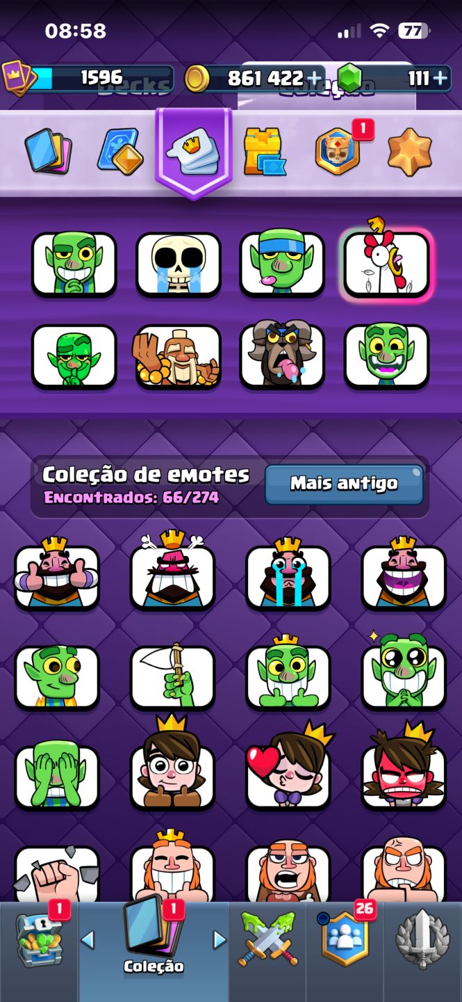 CONTA DE CLASH ROYALE
