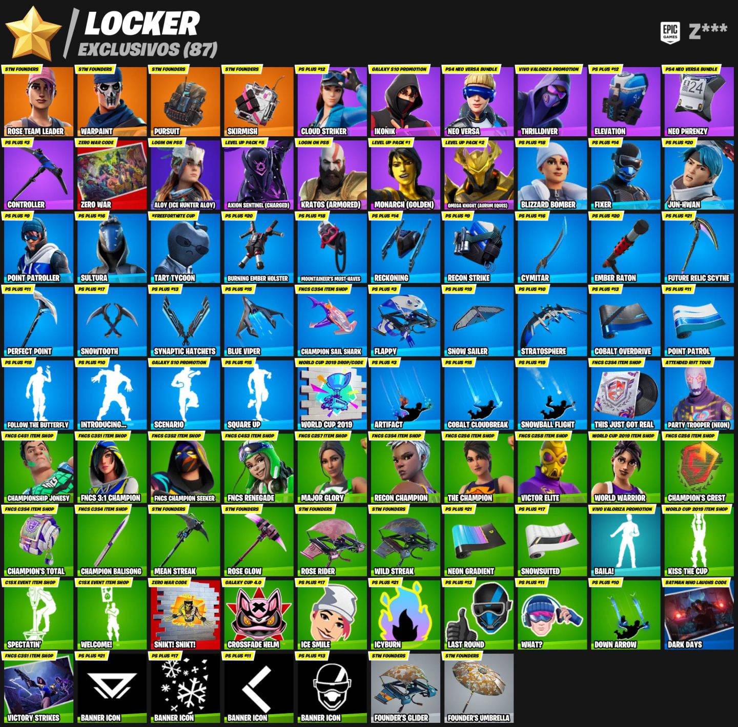 CONTA RARA +1000 SKINS