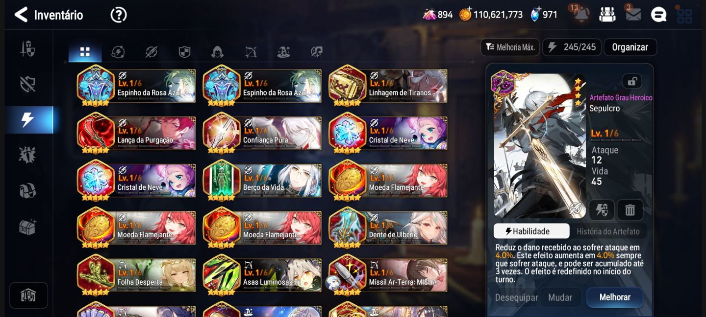 Conta de epic seven com muitos personagens e muitos MLs
