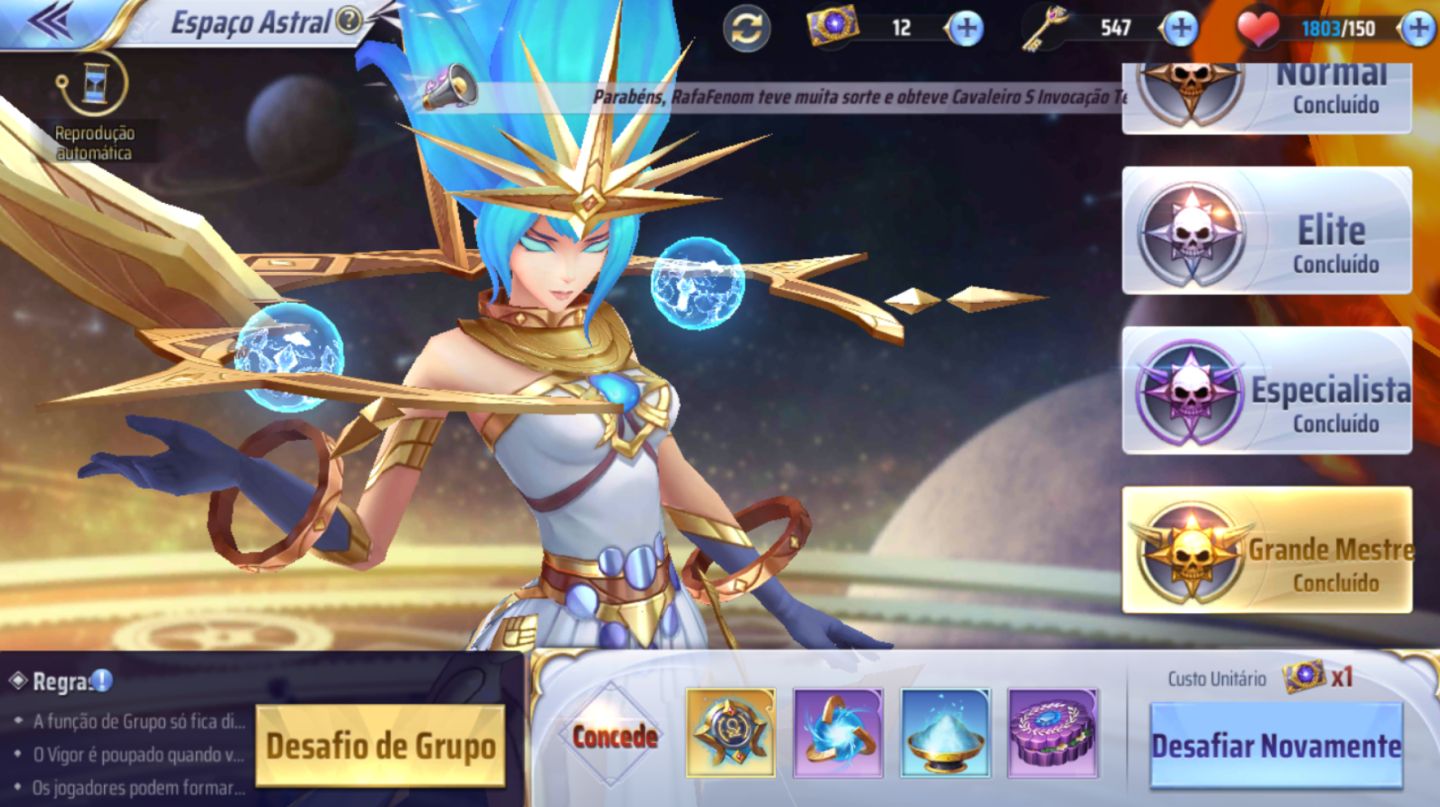 Saint Seiya Awakening sv 143 lv 41 PVE inteiro feito Shura Divino, Thanatos e +