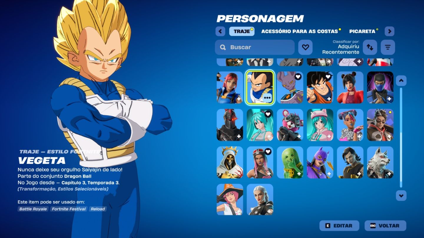Conta de Fortnite com 42 Skins | Vegeta | Promoção!
