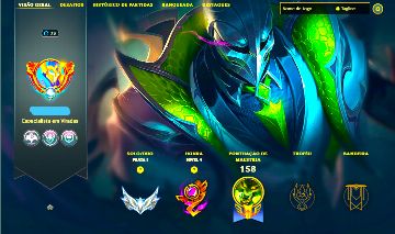 ZED GALANTE SKIN LENDÁRIA + [ CONTA GOLD COM MMR ALTÍSSIMO ] + [ TROCA NICK ]