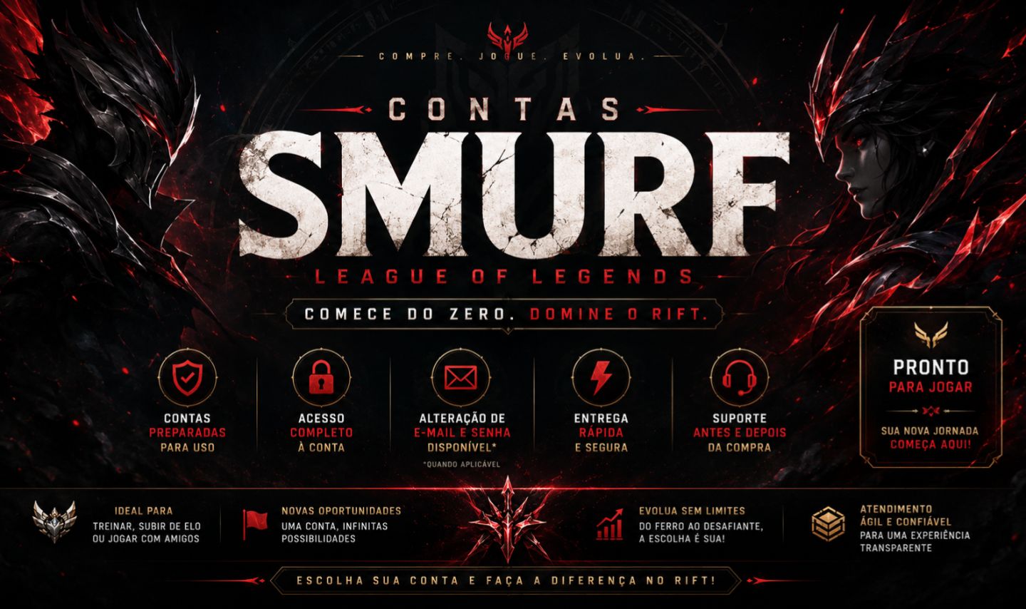 CONTAS SMURF - League of Legends (LOL)