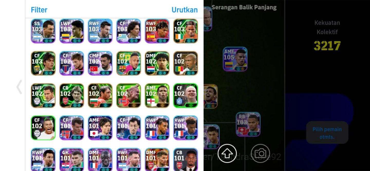 CONTA TOP EFOOTBALL 3217 FC RODRI 107 + HAALAND 106 +MATTHÄUS 105 + BECKENBAUER