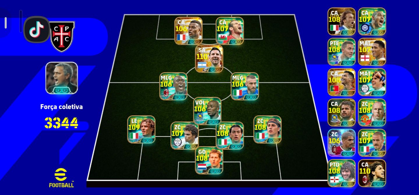 CONTA EFOOTBALL OVER 3344 COM MESSI E CRISTIANO BIG TIME