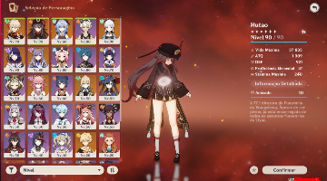 Compte Genshin Impact – AR55 – Hu Tao, Ayaka, Keqing, Itto, Zhongli + Persos 4* – PC – Neuf