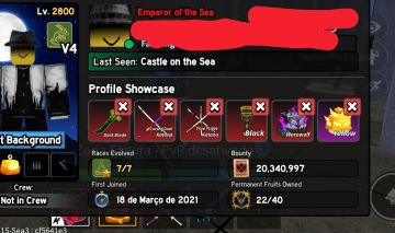 Com quase TUDO. ALL 600 MASTERY. 22 FRUTS PERM. 20M BOUNTY