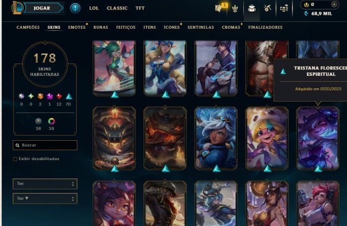 Conta de LOL: Nível 292, esmeralda 2 na flex, platina 2 na solo/duo