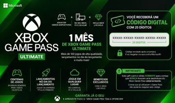 (CODIGO 25 DIGITO) GIFTCARD XBOX GAMEPASS 1 MES