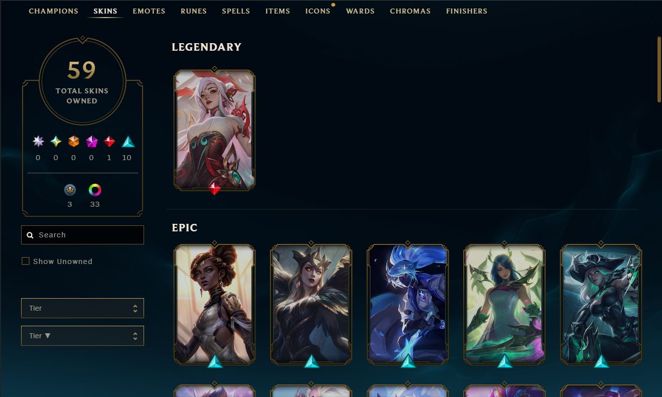 CONTA LOL MASTER 200 PDL | 56%+ WR | 59 SKINS + 10 PARA ATIVAR