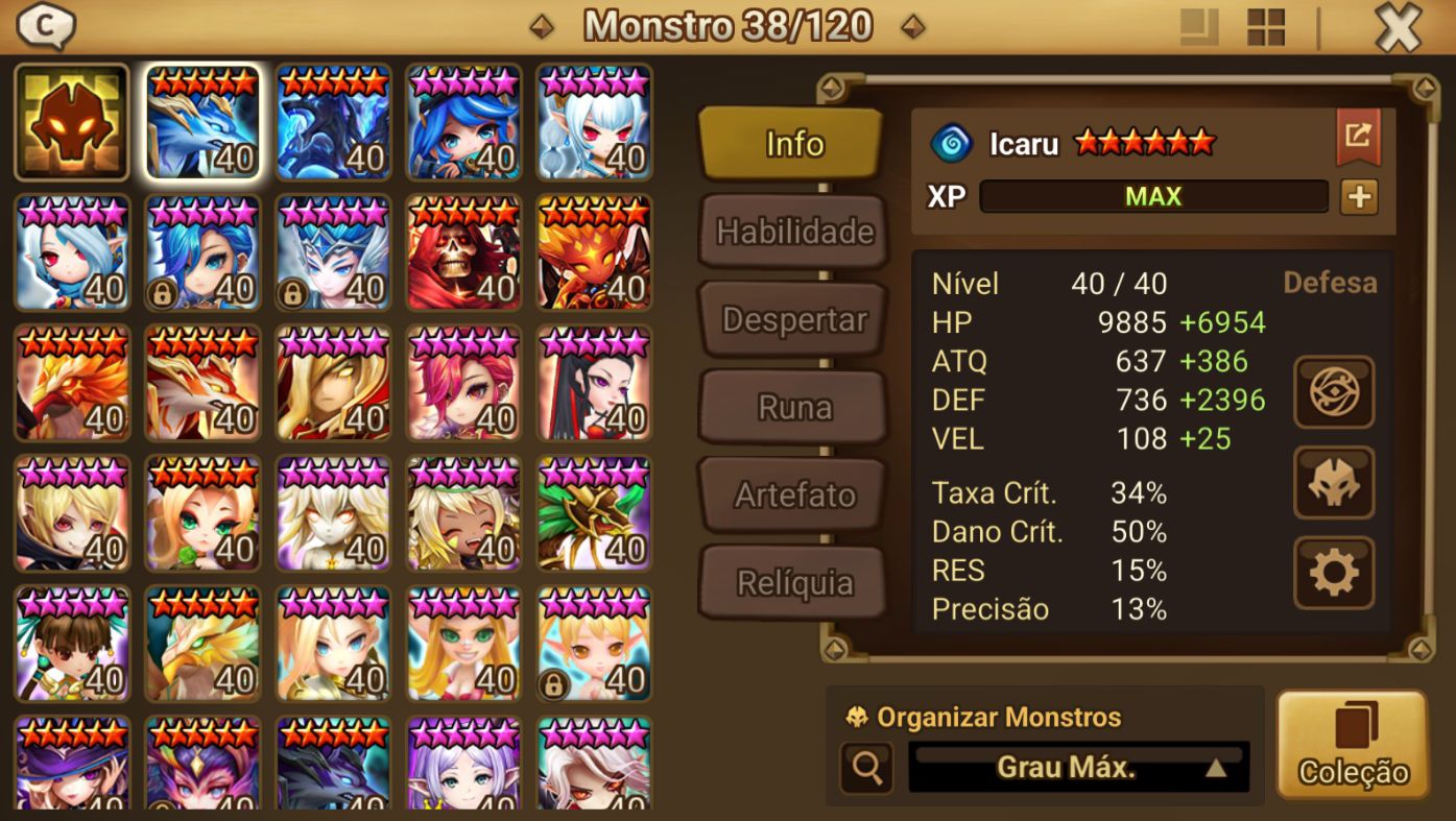 CONTA SUMMONERS WARS FRIEREN DARK COLLAB SERVIDOR GLOBAL